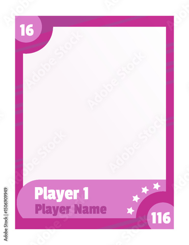 Game sports card template. Trading frame for football, basketball and hockey players. Vector illustration