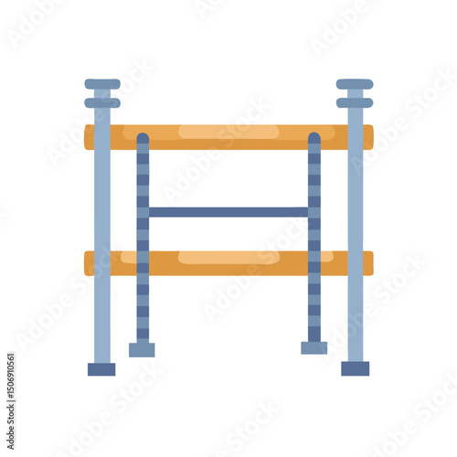 Stylized illustration of scaffolding structure against a White Background