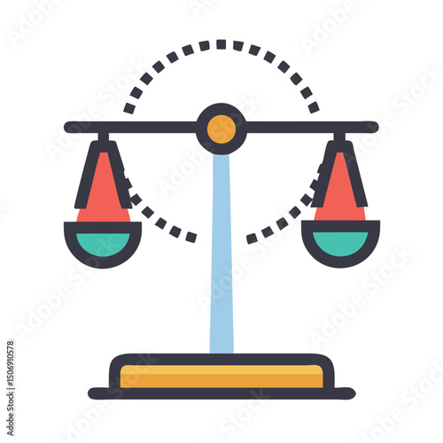Modern Style Scales of Justice in White Background Design