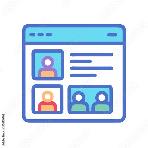 Online profile page with user avatars and text content