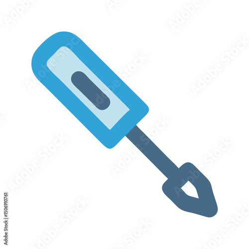 Simple flat style screwdriver icon against a White Background