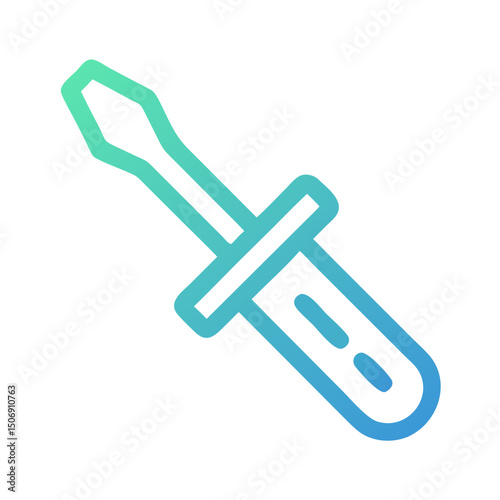 Gradient screwdriver icon against White Background, service tool graphic
