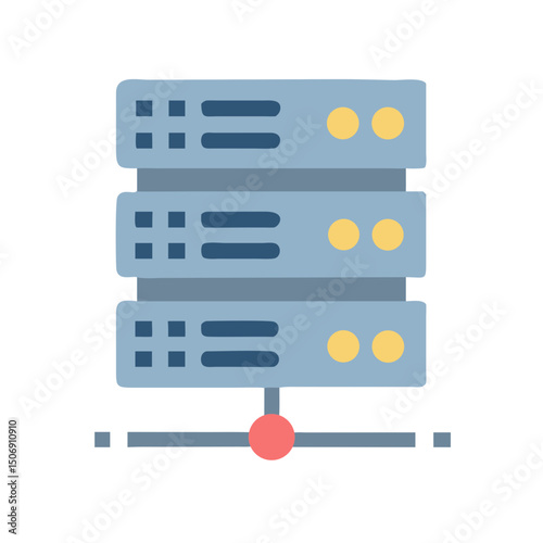 Illustration of a server rack on White Background