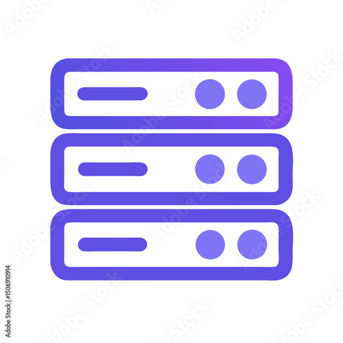 Simple gradient server vector icon illustration for technology concept