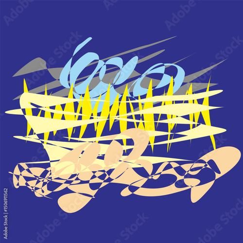 Vector aesthetic flat abstract ornament for decoration, wall hangings, wrapping paper, textiles