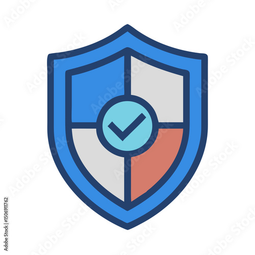Protection Shield with Check Mark Logo for Security System