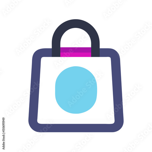 Stylized shopping bag illustration with minimalist design elements