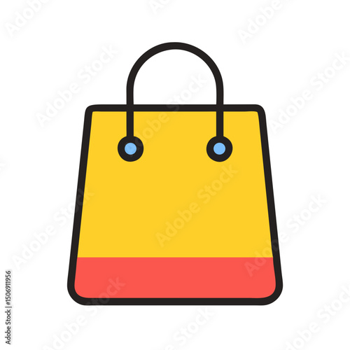 Vector shopping bag icon on White Background illustration