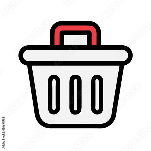Graphic icon of a waste basket isolated on White