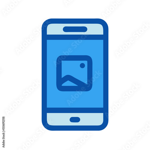 Blue smartphone icon displaying a picture gallery image file