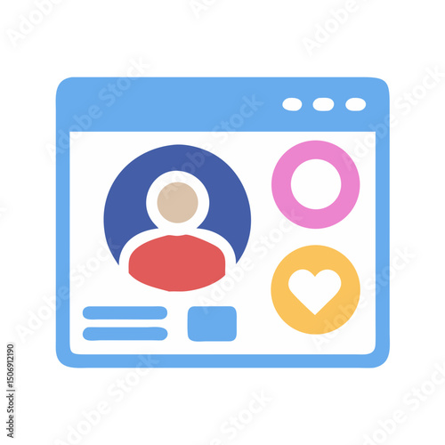 Browser window displaying profile data and social elements