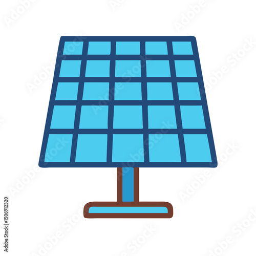Isolated solar panel illustration against White Background symbolizing clean energy