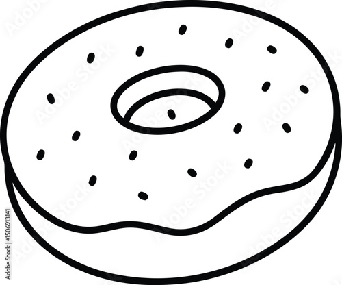 Toasted Bagel Vector Line Art for Breakfast Menus, Cafe Posters, and Deli Branding