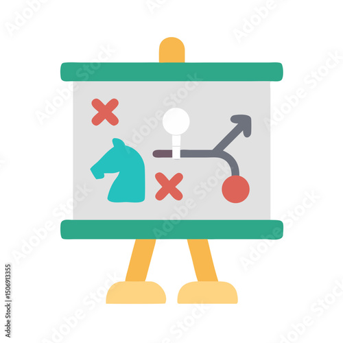 Strategic planning presentation board with business development roadmap concept