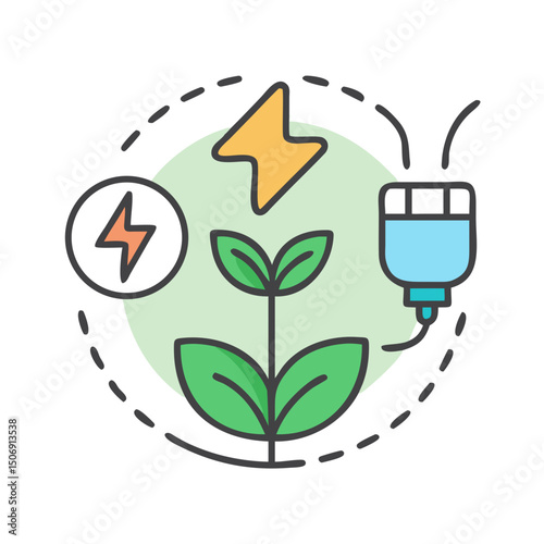 Sustainable energy vector illustration for eco-friendly solutions showcase
