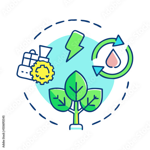 Sustainable development colored icon vector showing the environment concept