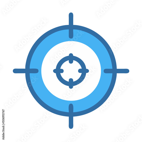 Blue and white target symbol on White Background
