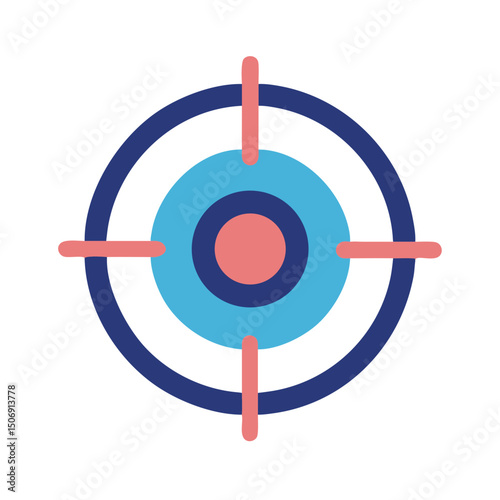 Simple target graphic centered on a stark White Background