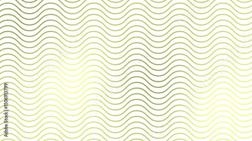 Animated golden wavy lines. Linear background. Decorative pattern. Looped video. Vector illustration isolated on white background.