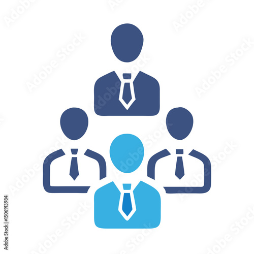 Hierarchical business team or company organization chart icon