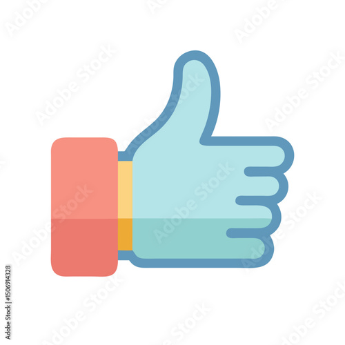 Modern thumbs up icon illustration against a black backdrop