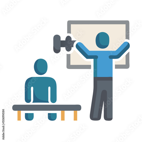Presentation of a business plan to a seated audience