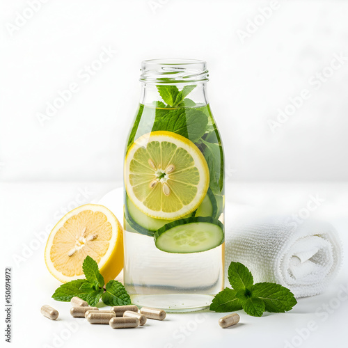 Refreshing Detox Water Lemon Cucumber and Mint