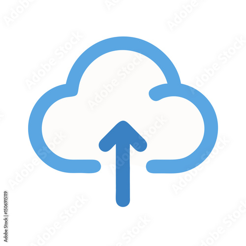 Cloud Storage Upload Icon Illustration for Internet Computing Services