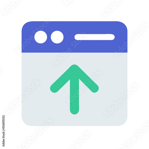 Web upload icon with arrow for file sharing concept