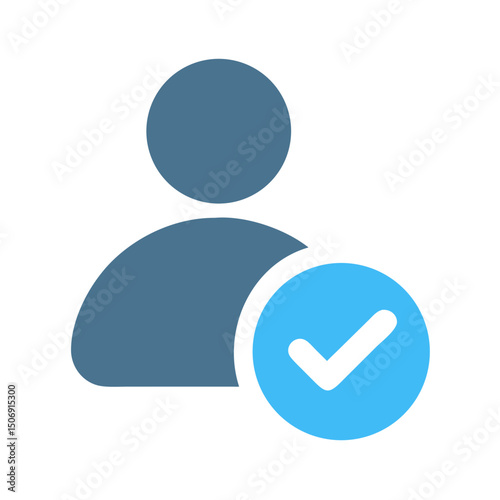 Profile with checkmark icon for approved user access
