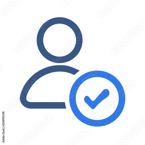 User account verified, profile completed, confirmation icon concept