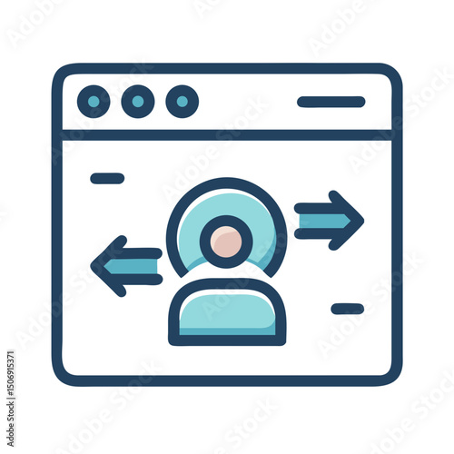 User interface navigation icon for app and website usage