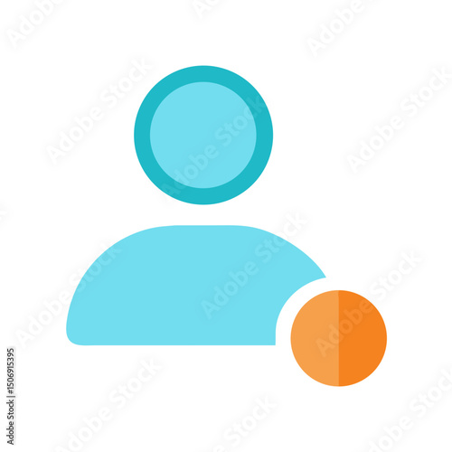 User profile icon with addition symbol on White Background