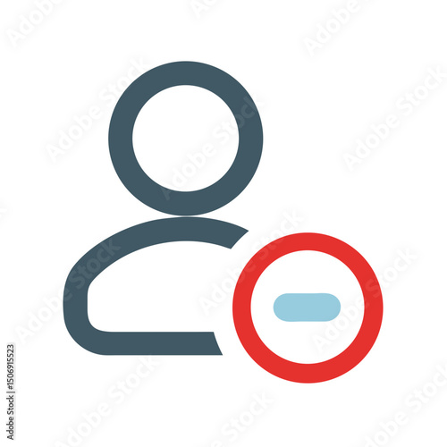 User profile with deletion icon, removing user account