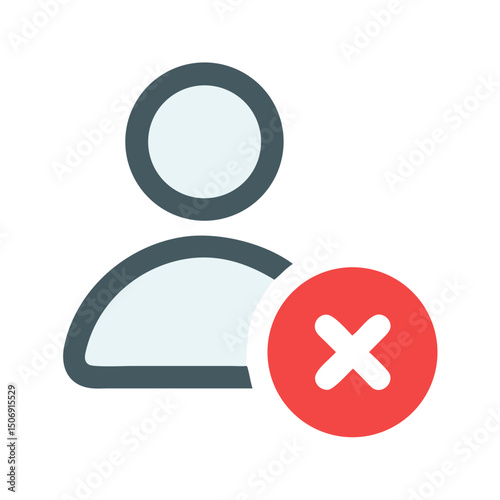 User account deletion icon on White Background illustration