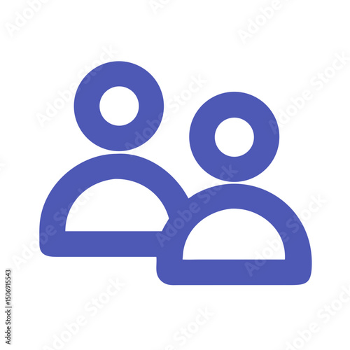 Simple user icon featuring two connected forms in blue