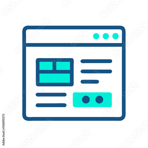 Simple website interface design for user experience illustration