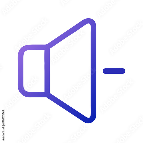 Muted volume icon illustration in blue color gradient scheme