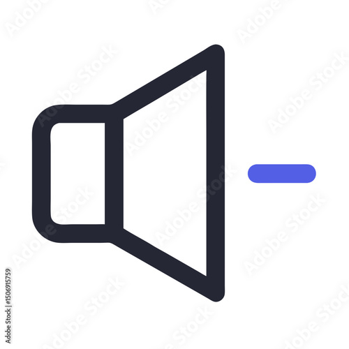 Decrease volume level icon on a White Background graphic