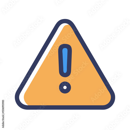 Simple warning sign icon against a White Background image