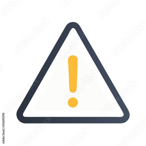 Warning triangle with exclamation mark on a White Background