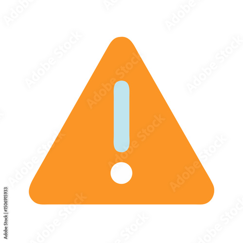 Simple orange warning sign with a light blue exclamation