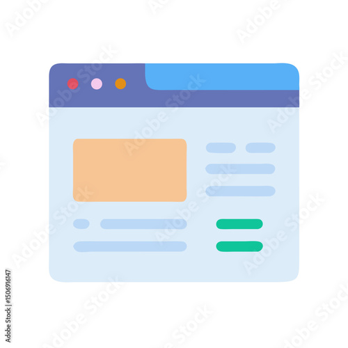 Simple browser window template with content placeholder design layout