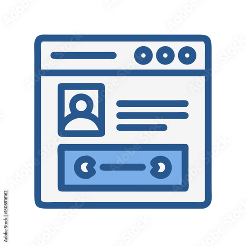 Website Interface Vector Graphic with User Profile and Slider