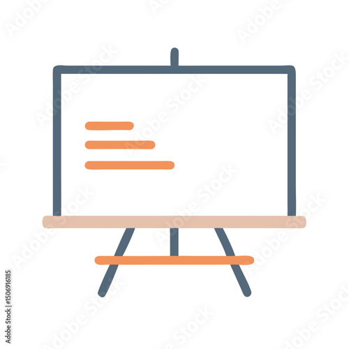 Simple presentation board illustration with text on White Background