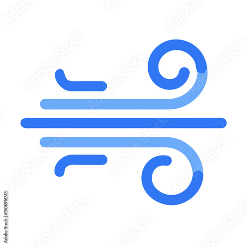 Wind symbol illustration representing air flow and movement