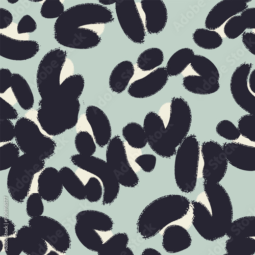 Leopard spots seamless pattern design. Vector blue  background, wallpaper, wrapping paper, fabric, print