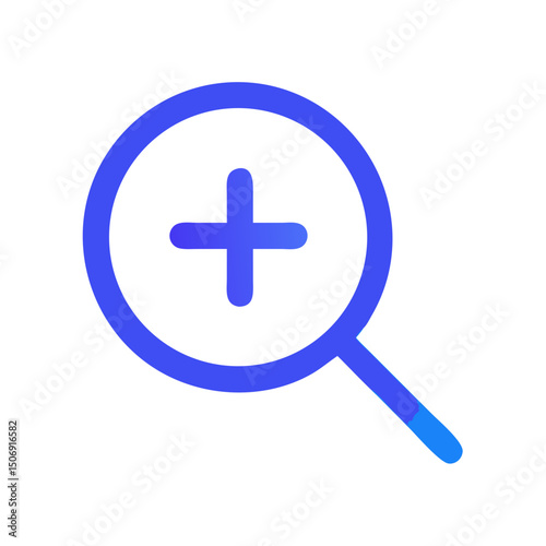 Magnifying glass with plus sign on White Background icon