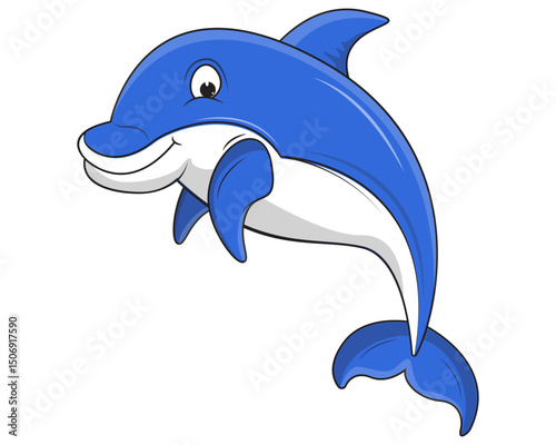 Cute Dolphin Animal Cartoon Illustration