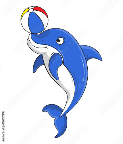 Cute Dolphin Animal Cartoon Illustration